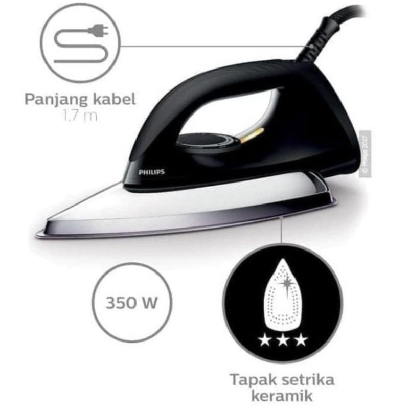 Philips Setrika HD 1173/80 Black Dry Iron