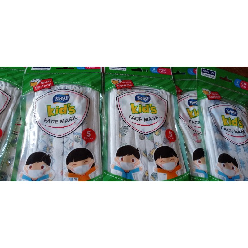 Masker anak sensi earloop sachet isi 5 pcs