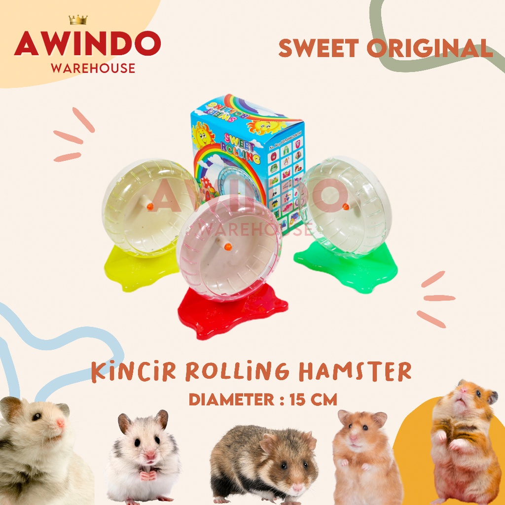 KINCIR ROLLING HAMSTER NO.2 - Mainan Olahraga Jogging Wheel Lari Bola Roda Putar Hamster Sweet