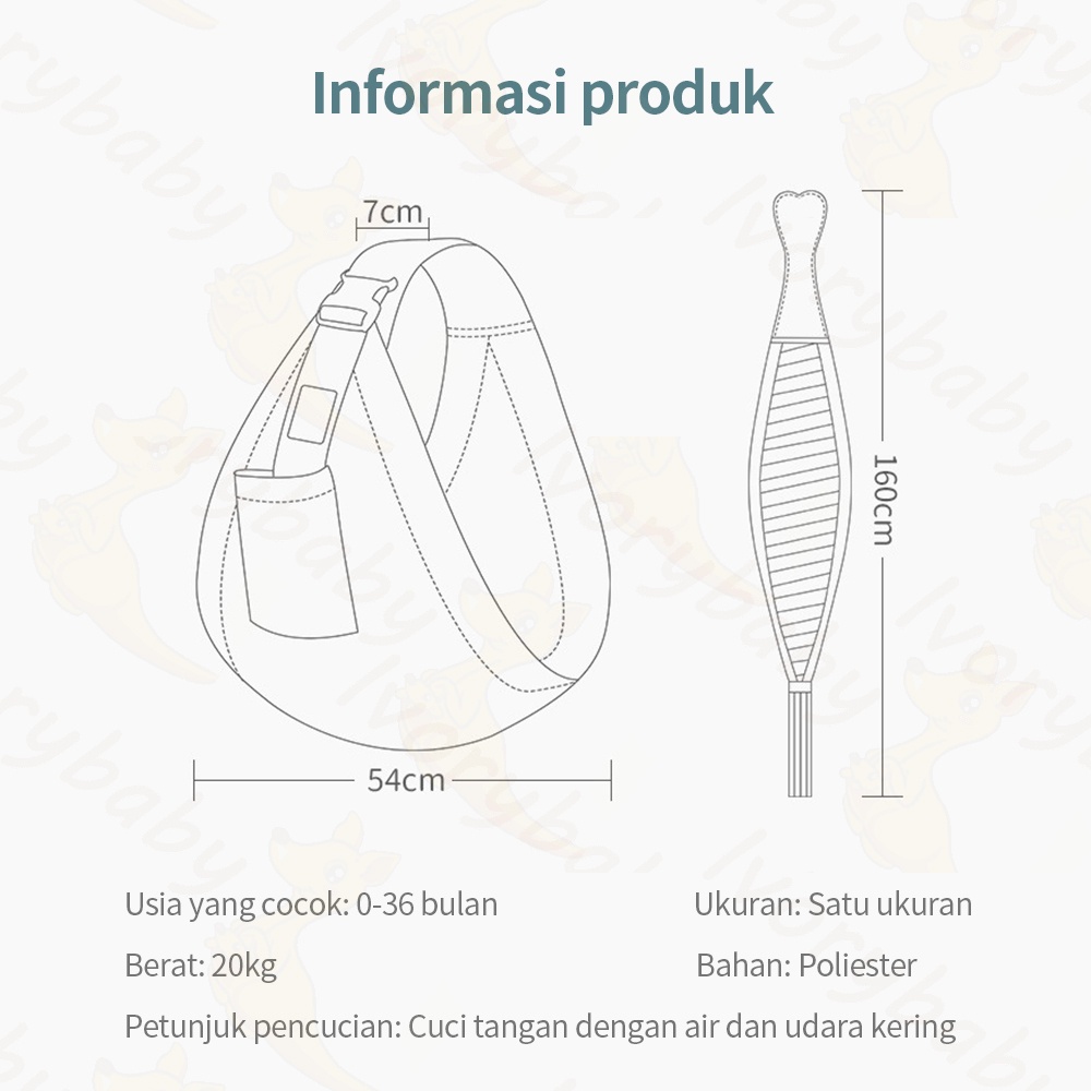 Ivorybaby Geos gendongan bayi meniru desain rahim baby carrier