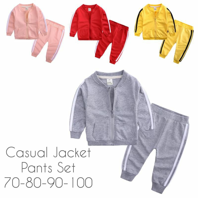 set jacket pants casual/ set baju bayi/ set jaket bayi import