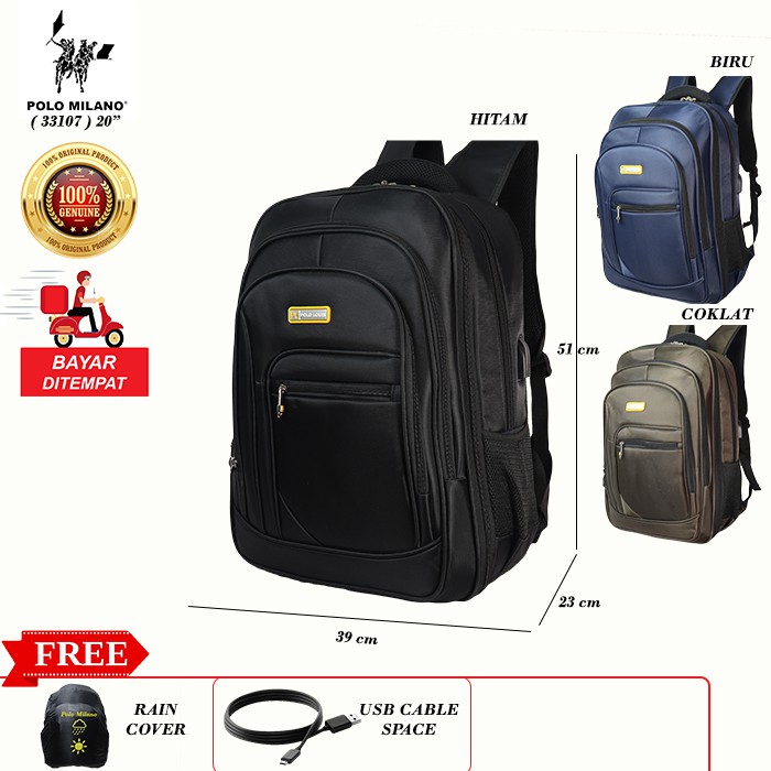 TAS RANSEL PRIA - POLO LOUIS - 33107 - RANSEL MURAH RANSEL KULIAH RANSEL SEKOLAH IMPORT ANTI AIR