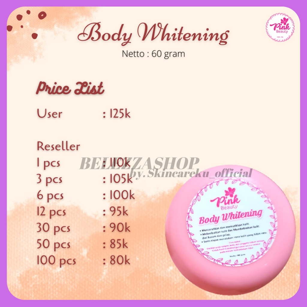 PINK BEAUTY BODY WHITENING / CREAM PEMUTIH BADAN BPOM ORIGINAL