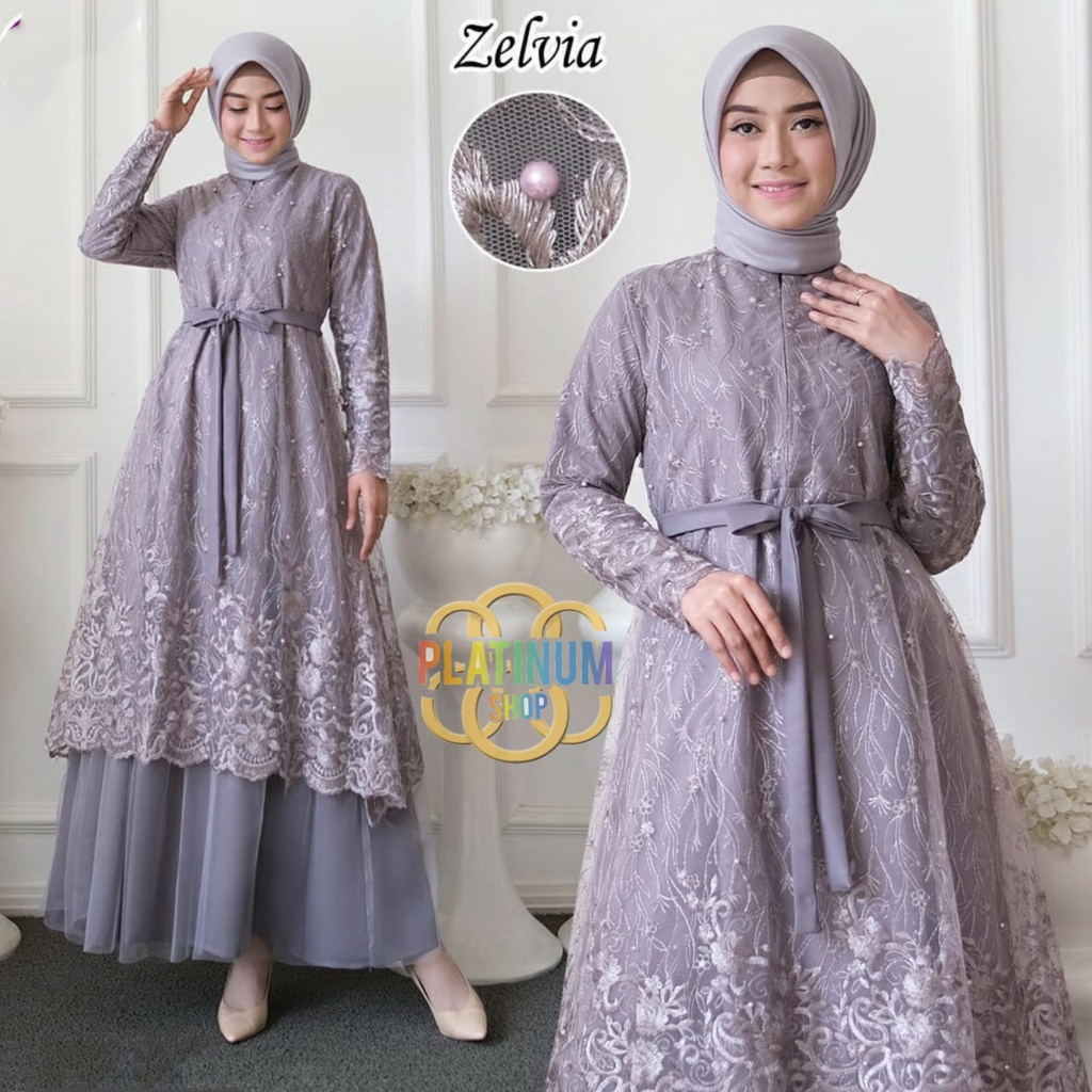 Gamis Wanita Dewasa Games Brokat Kekinian Baju Muslim Lebaran Ghamis Ibuibu Jubah Pakaian Lebaran202