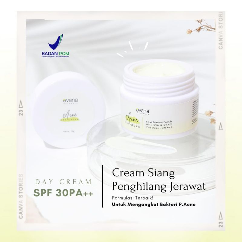Evana Day Cream Acne|Krim siang jerawat