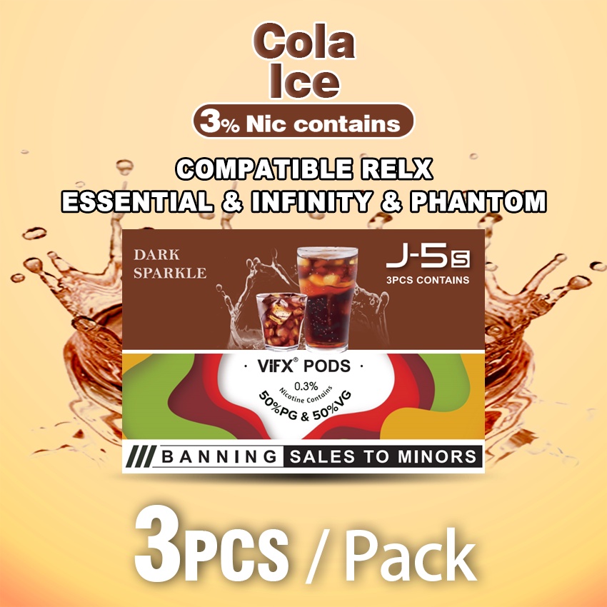 ViFX Compatible 100% RELX Essential Infinity Phantom Pod 3PCS Ice Cola Flavour 2.0ml