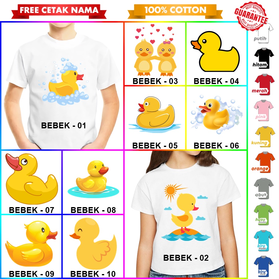 [FREE NAMA!!] Baju Kaos ANAK DAN DEWASA REV Bebek  BL BANYAK MOTIF