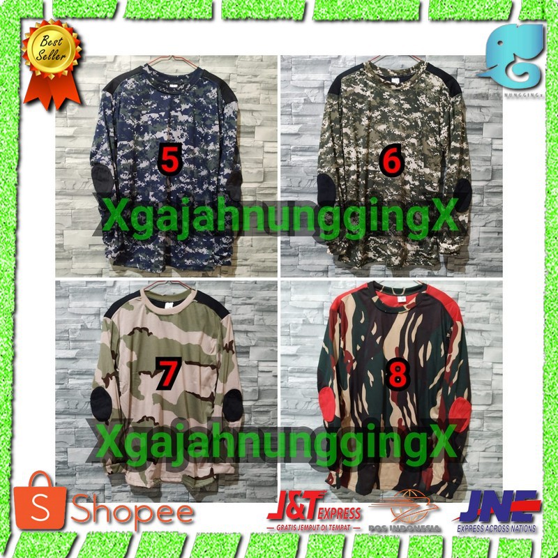 KAOS LORENG CAMO ARMY Lengan Panjang MURAH BANDUNG