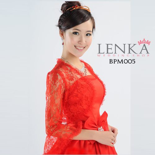 [READY STOCK] BOLERO WEDDING PENGANTIN PESTA BROKAT WANITA MERAH BPM005