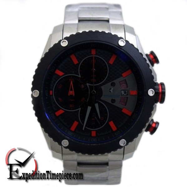 Jam Tangan Expedition E 6627 M Silver Black Red