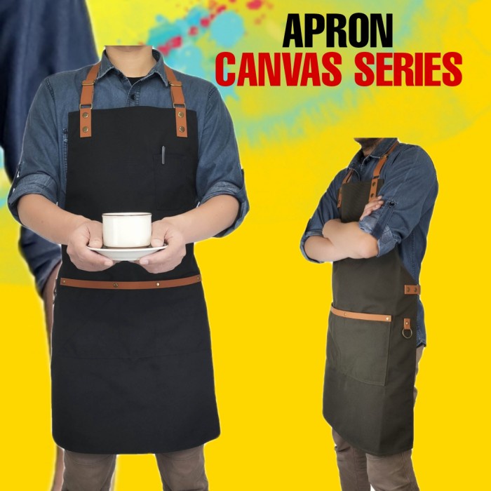 Terlaris❤❤ Celmek barista/cafe/kopi/ Apron Canvas Celemek Barista