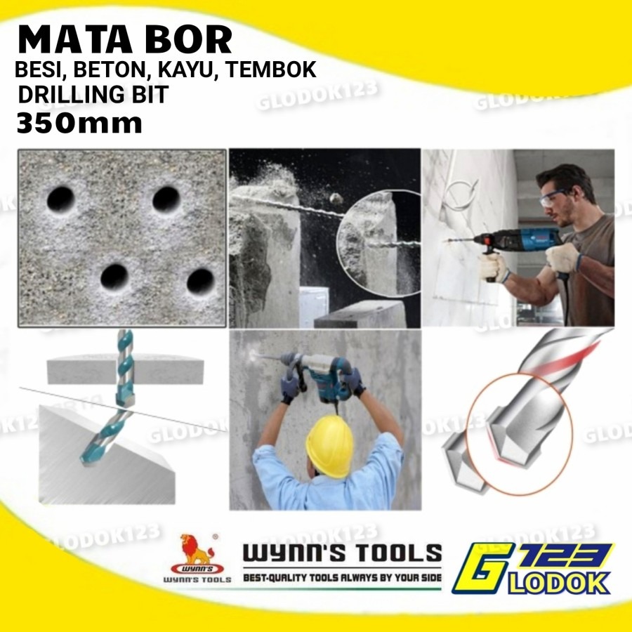 Mata Bor Besi Beton Tembok Kayu 16mm 18mm 20mm 22mm 25mm Drill Bit