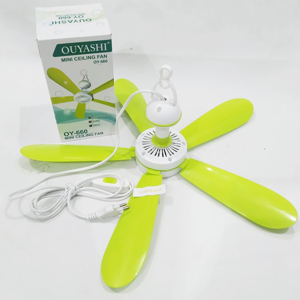 Kipas Angin Gantung Mini Ceiling Fan 5 Baling 660 Midoland Shopee Indonesia