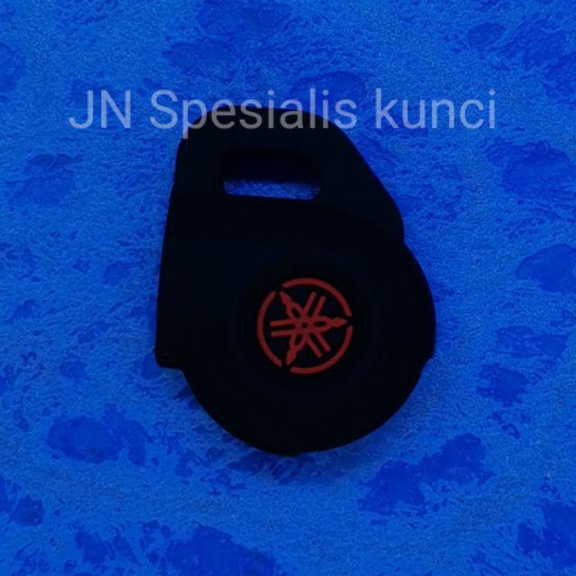 Sarung silikon kunci motor Nmax, lexi-Hitam logo merah