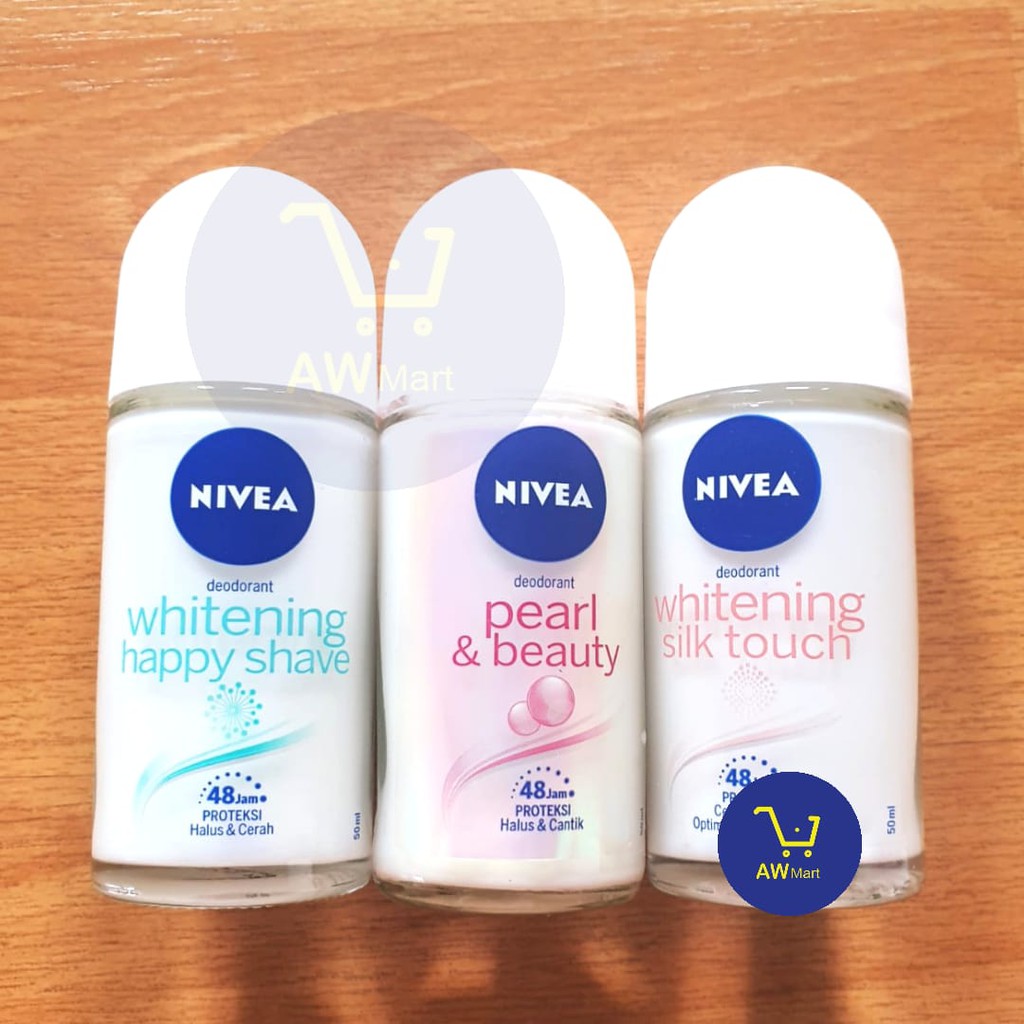 NIVEA DEODORANT 50ML ROLL ON Whitening &amp; Pearl Mutiara, Perlindungan 48 jam