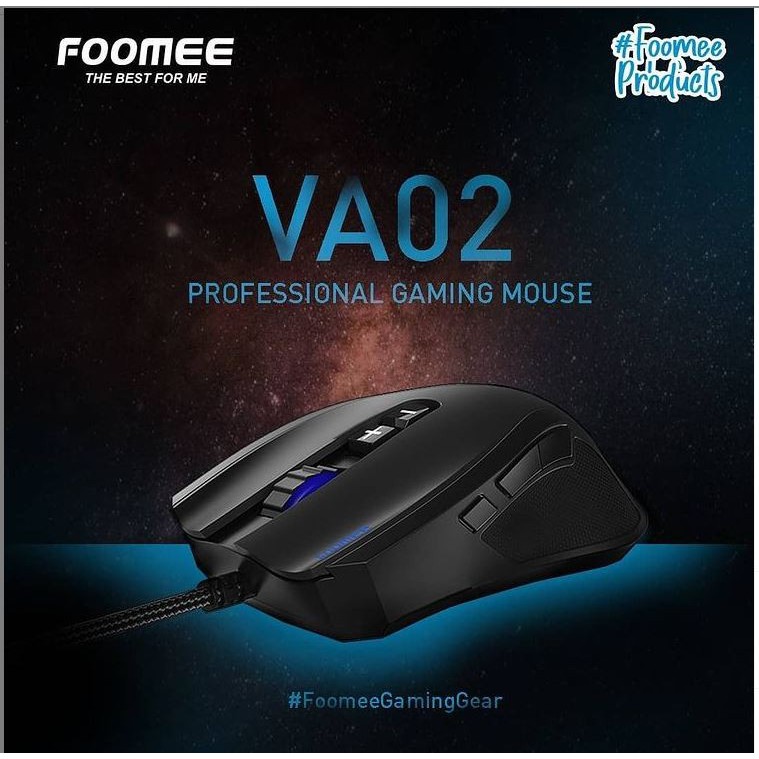 Optical Mouse Gaming RGB FOOMEE VA02 Wired Mouse Gaming 6400 DPI