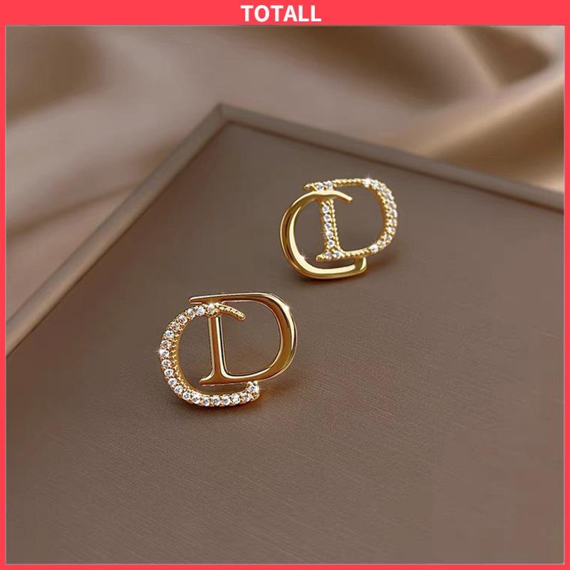 COD 925 Perak Personalised berlian litto anting -anting niche desain anting -anting waktu sederhana-Totall