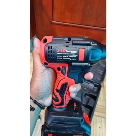 JLD IMPACT WRENCH CORDLESS - MESIN BOR 48V 2 BATERAI JV88 J.LD TOOL MERAH