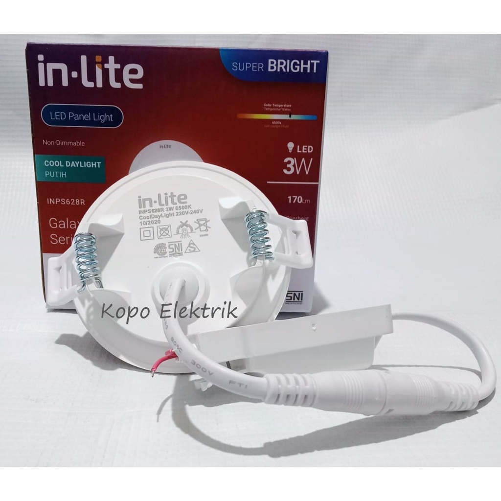 (BERGARANSI 1 TAHUN) INLITE Downlight Led Panel 3 Watt BULAT 3w Inbow