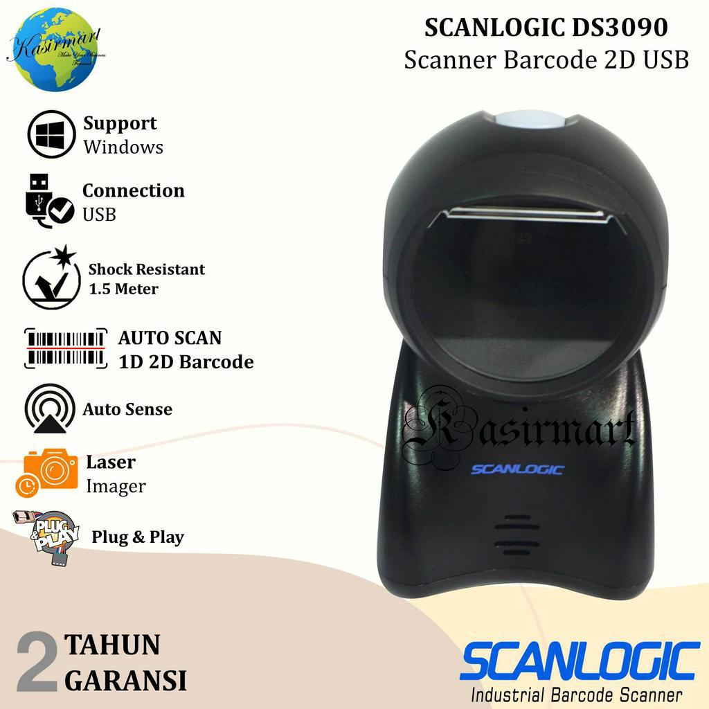 2D Scanlogic DS3090 Barcode Scanner USB QR Code Efaktur 147 DS 3090 Imager Omni Desktop DS-3090 Scanner Duduk