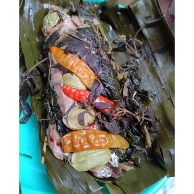 

Pepes bandeng presto daun pepaya pete