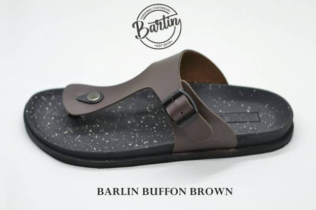 BUFFON BROWN - BARLIN FOOTWEAR | Sandal Jepit Pria Casual Harian Santai Original Murah  Awet Kuat