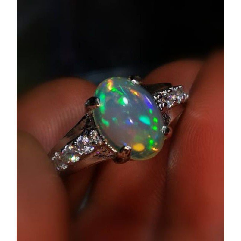Batu Cincin Permata Natural Kalimaya Kembang Jarong Kristal Garansi Asli Set Wanita
