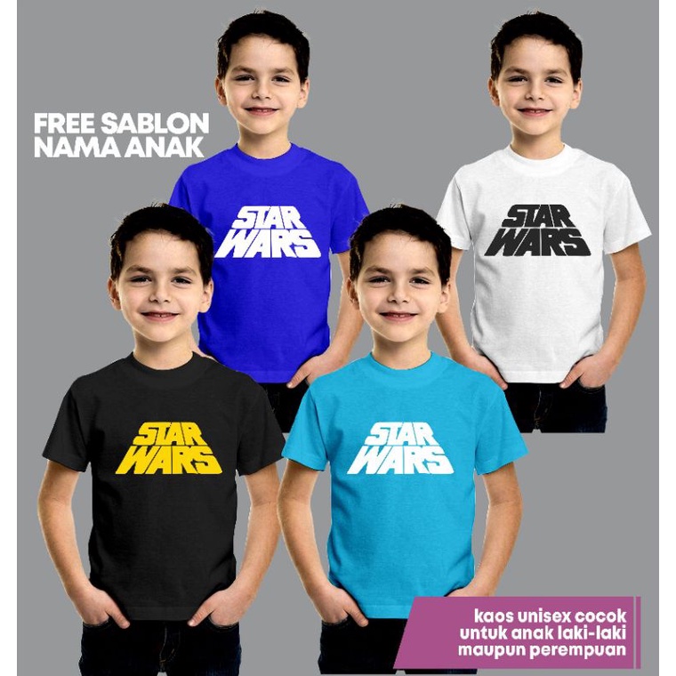 KAOS DISTRO ANAK | KAOS ANAK PREMIUM KAOS LOGO STARWARS IRON MAN SPODERMAN SUPERMAN