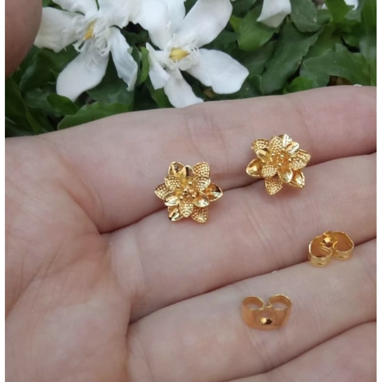 Anting giwang mawar gold perhiasan wanita fashion aksesoris fashion wanita