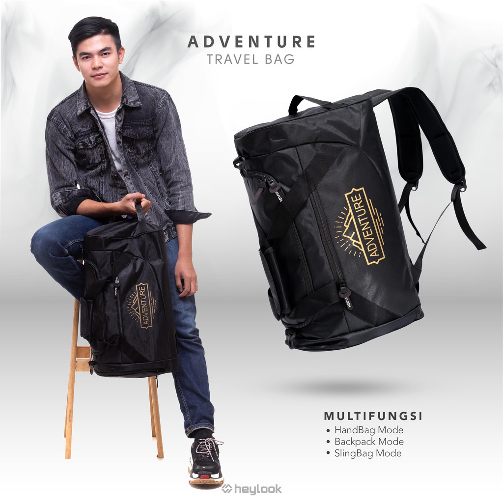 HEYLOOK Project - Travelbag Pria Travel Bag ADVENTURE Tas Gym Tas Fitness Tas Futsal Tas Pulang Kampung