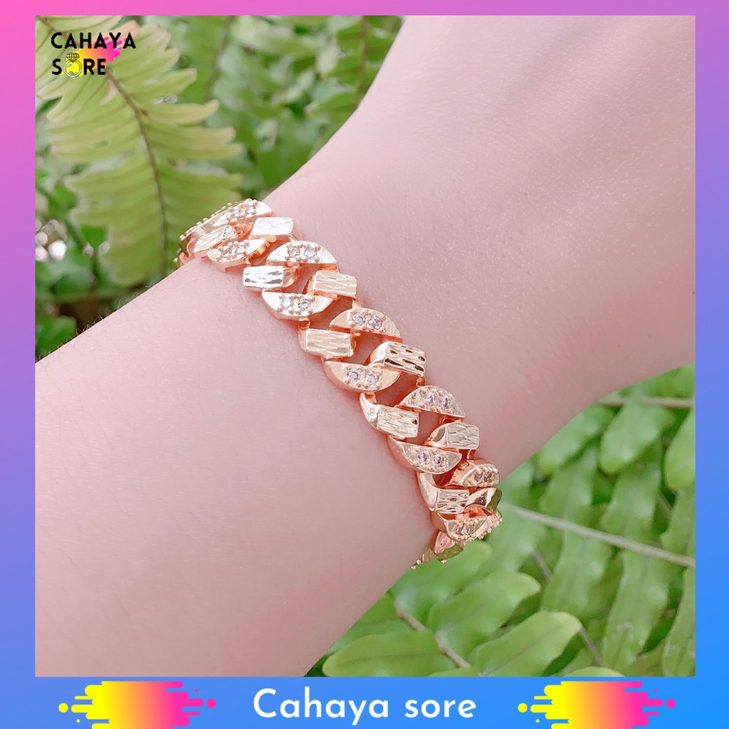 Gelang Xuping Gold Gelang Tangan Dewasa Rantai Permata Cantik G36