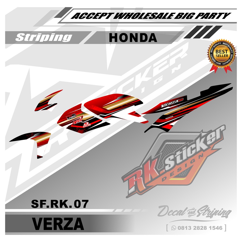 Stiker Motor VERZA Sticker Striping Variasi Motor VERZA Desain Racing Rk-07