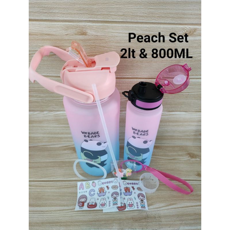 (COD) Botol Minum Gradasi 2L &amp; 1L / Botol Viral Buy 1 Get 1We Babe Bears