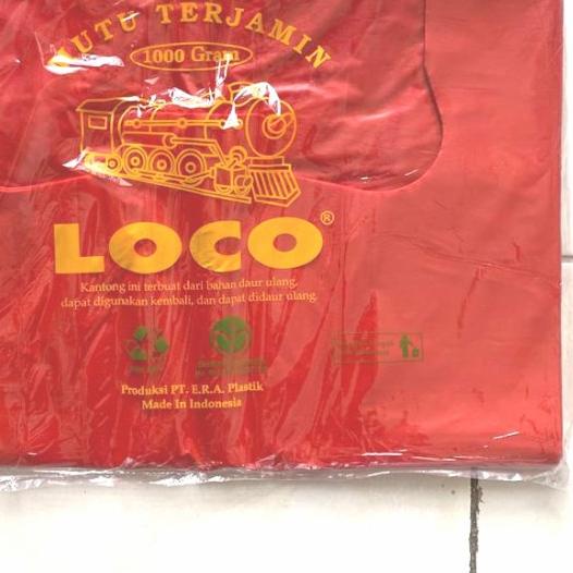 

Kantong Plastik Kresek LOCO ukuran 50 (Jumbo) HD Tebal Merah 1000 gram