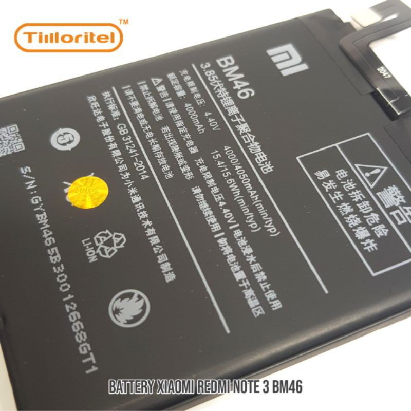 BAT XI000034443ERY KOMPATIBLE UNTUK XIAOMI BM46/REDMI NOTE 3