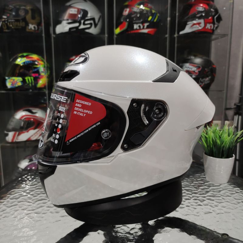 Jual KYT TT Course Plain White Solid Helm Full Face Shopee Indonesia