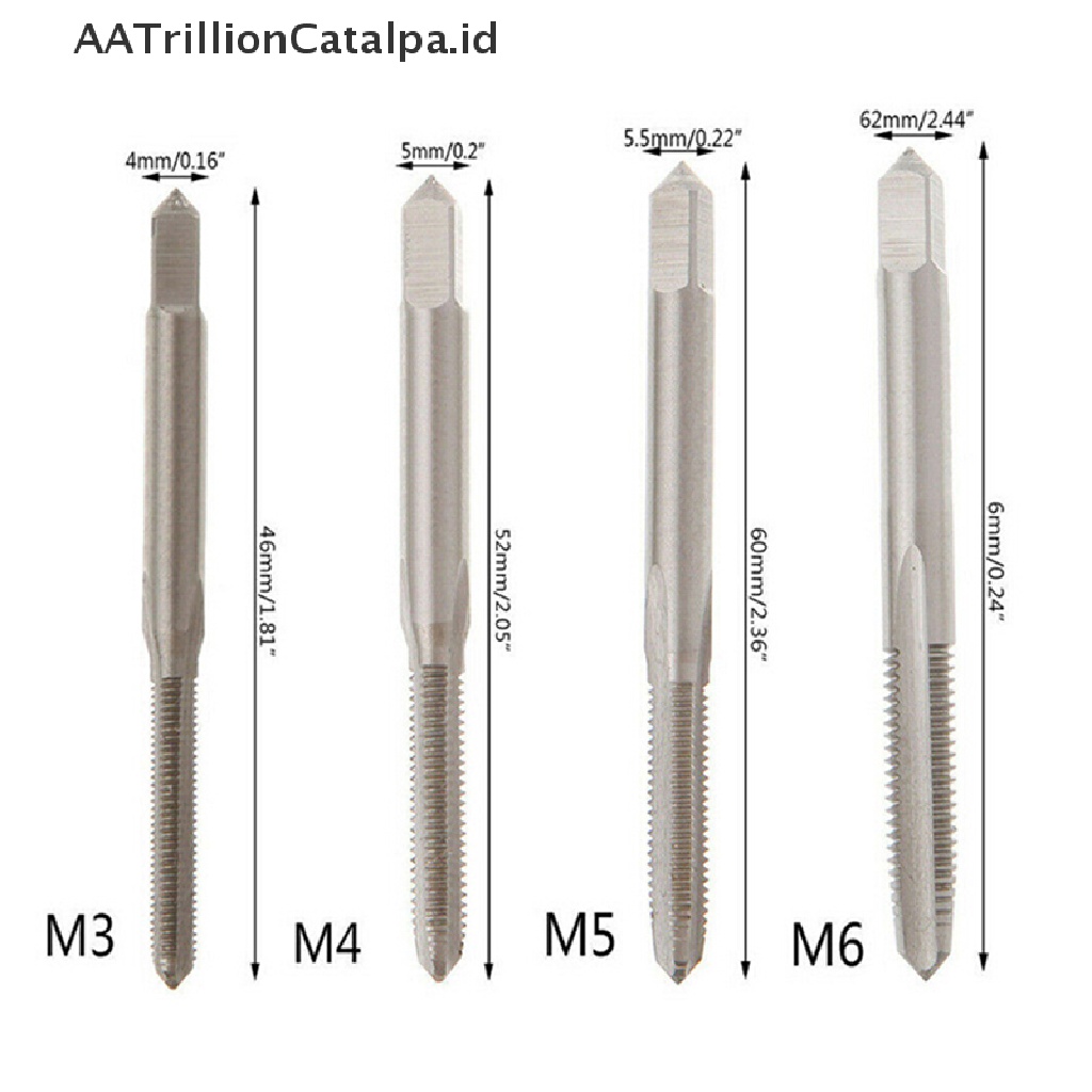 3 Pcs / Lot M3 / M4 / M5 / M6 HSS Hand Tap Plug Metrik