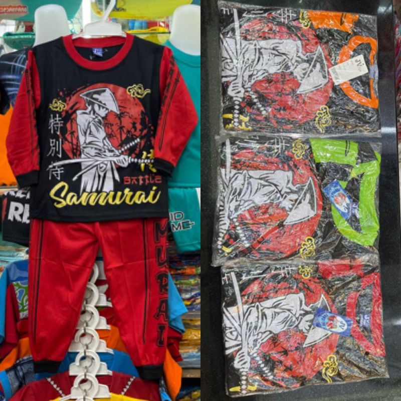 SETELAN KAOS LENGAN PANJANG ANAK SAMURAI