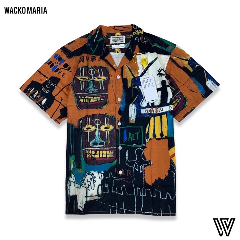 Wacko Maria x Jean Michel Basquiat Hawaiian Shirt Orange