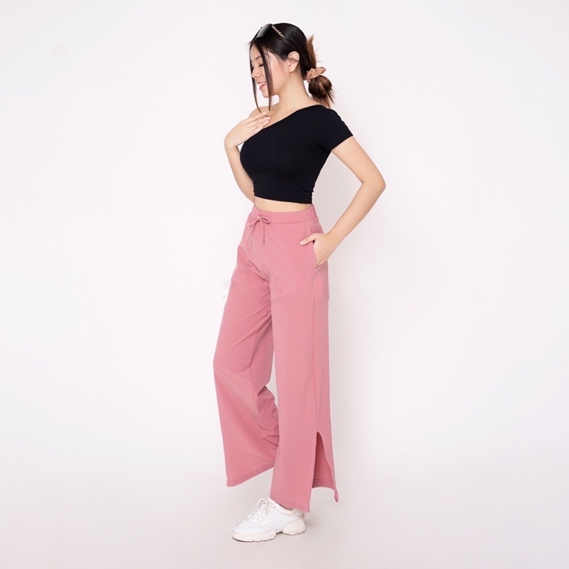 Kulot Izzie Slit Loose Pant / Kulot Wanita Celana Kerja