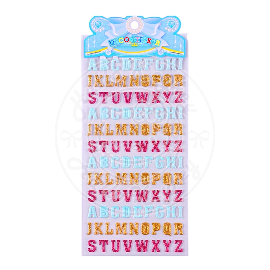 

stiker sticker huruf alphabet glitter glitters blink