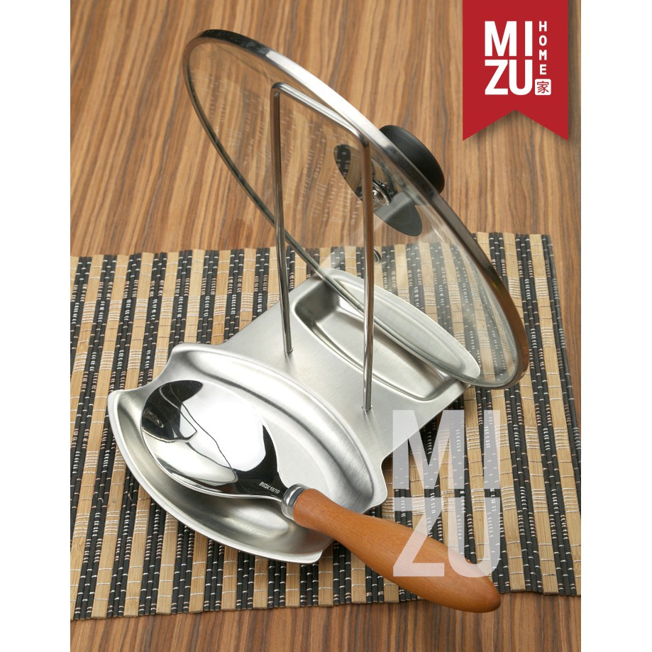 MIZU SUICHOKU Pot Cover Holder Stand Rak Panci Sendok Soup Nasi Stainless Steel-2