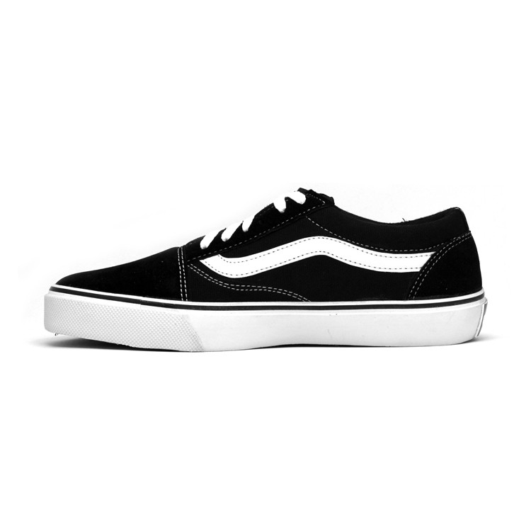 Sepatu Sneakers Old Skool Hitam Cacing Sepatu Sekolah Kerja Gaya sneakers casual Pria Wanita