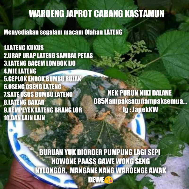 PEYEK LATENG , SOTO LATENG, RAWON LATENG, LATENG GEPREK, AYAM GEPREK SAMBEL IJO TAPI LATENG