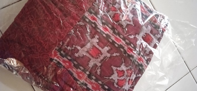 Batik Couple Keluarga Maura Couple Sania Ruffle Ori Ndoro Jowi Dnt Termurah Motif Mega Mendung Merah