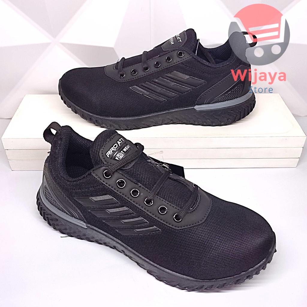 Sepatu Sneaker Sekolah Pro Att 37-40 Desain Hitam Polos Putih dengan Kualitas Terbaik untuk Anak Sekolah TEC 890 LCH 720