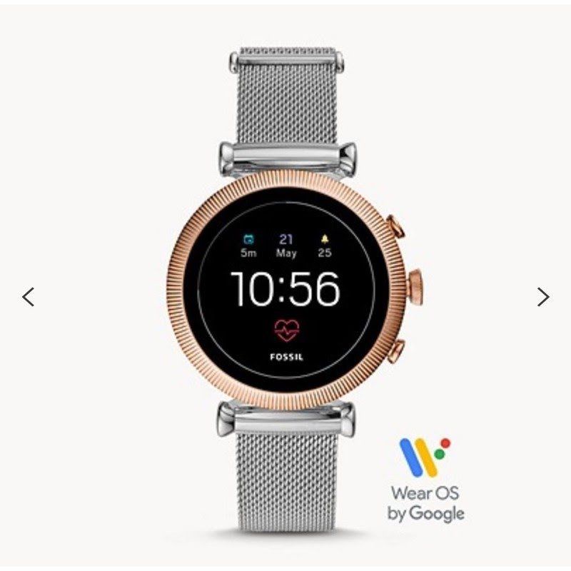 FossilOriginal Smartwatch Gen 4 Q Venture HR Silver Rosegold Sloan FTW6043