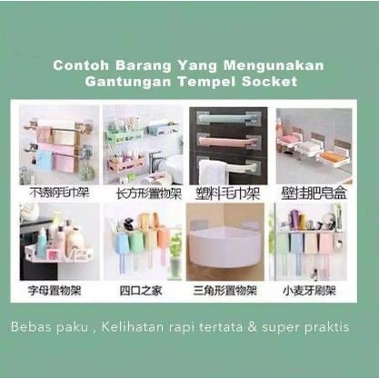 GANTUNGAN TEMPEL SOCKET HOOK 1 PASANG / GANTUNGAN PLUS MINUS DOUBLE TAP