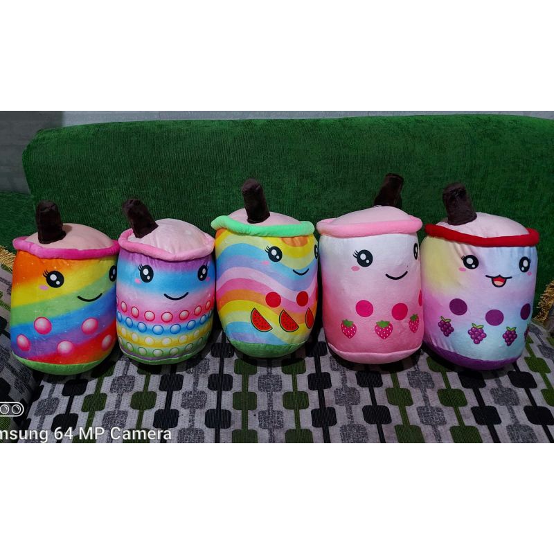Boneka Boba LED rainbow/pelangi  /Boneka Boba Bubble Milk Tea /boba murah