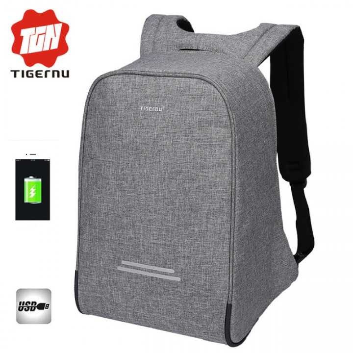 Original TIGERNU T-B3213 - 15.6 Inch - Light Grey (Tas Laptop) Tas Ransel Laptop Pria